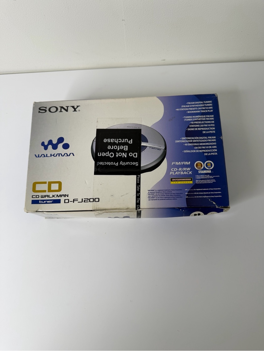 Vintage Sony CD Walkman D-FJ200 Blue/Silver